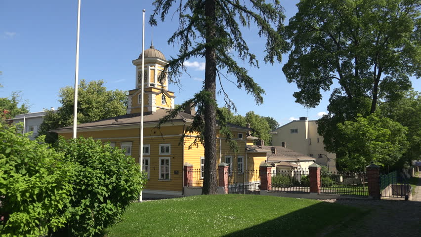 The Church in Lappeenranta. Finland. Shot in 4K (ultra-high definition (UHD)), so you can easily crop, rotate and zoom, without losing quality! Real time.