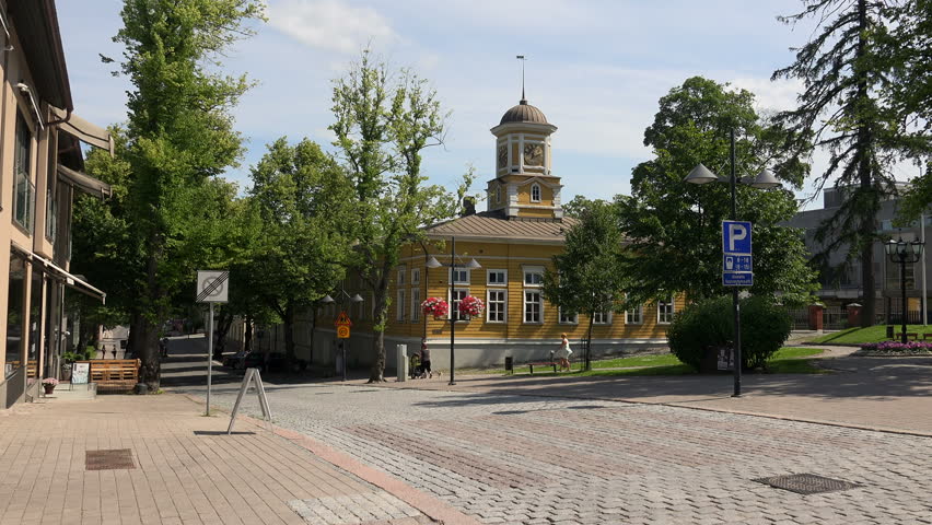 The Church in Lappeenranta. Finland. Shot in 4K (ultra-high definition (UHD)), so you can easily crop, rotate and zoom, without losing quality! Real time.