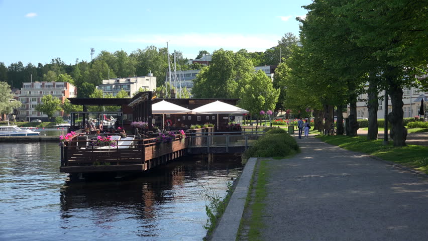 Marina, the harbour in Lappeenranta. Finland. Shot in 4K (ultra-high definition (UHD)), so you can easily crop, rotate and zoom, without losing quality! Real time.