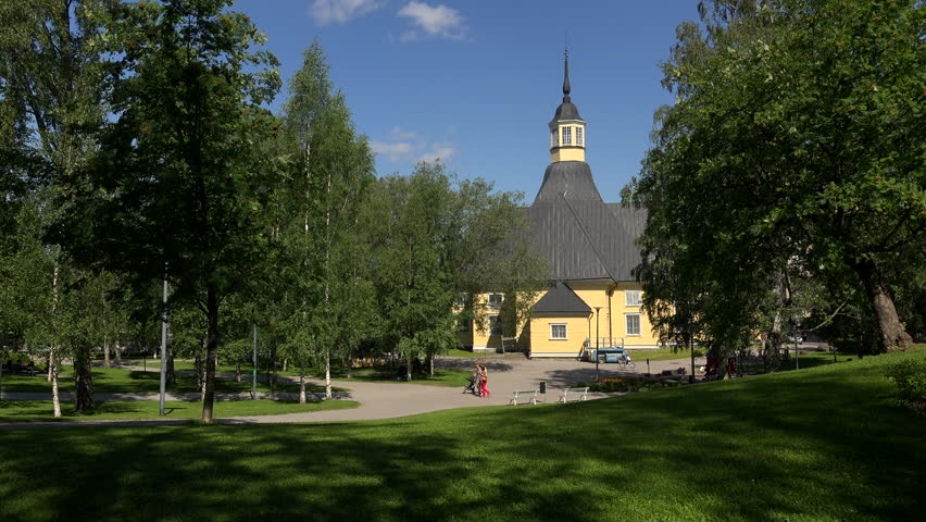 The Church in Lappeenranta. Finland. Shot in 4K (ultra-high definition (UHD)), so you can easily crop, rotate and zoom, without losing quality! Real time.