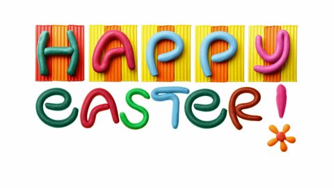 HD animated text Happy Easter! Stock Video