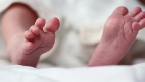 Little feet a newborn baby