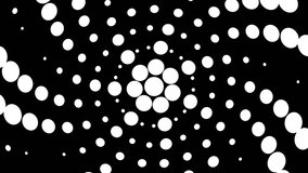 Black and white shifting pinwheel of dots. 

This animation can be used for live visuals, VJing, illustrating concepts, background, intro for a show, or b-roll in a film or video.