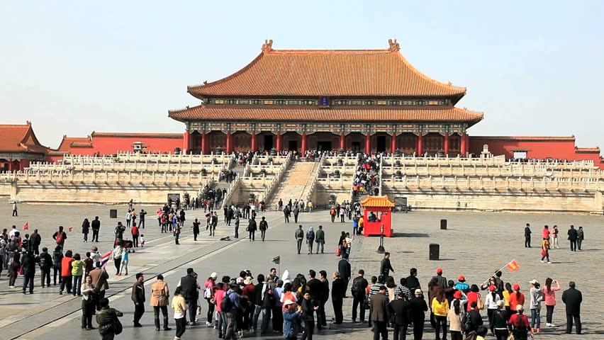 BEIJING, CHINA - MARCH 29 : Unidentified people visit the  Forbidden city in beijing, china on March 29, 2012 : EDITORIAL USE ONLY