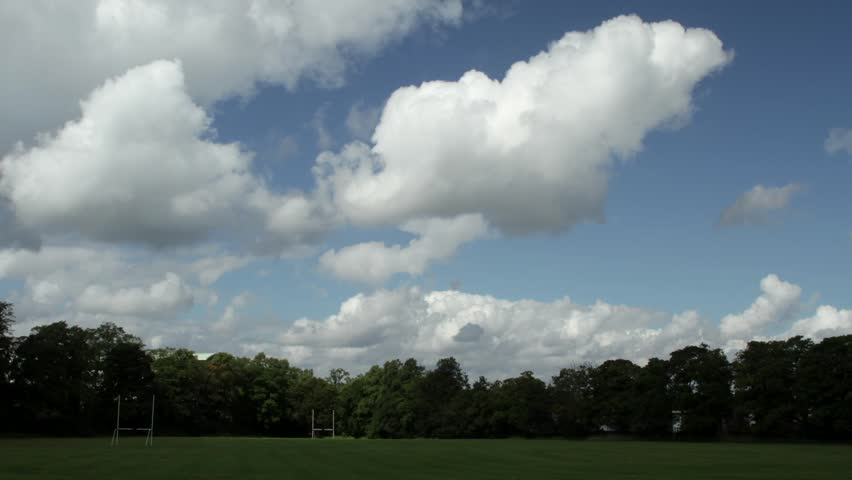 Clouds Time-lapse over rugby field

