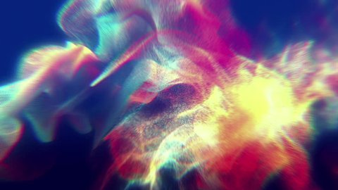 Colorful cloud particles. Seamless loop. 4K animation.