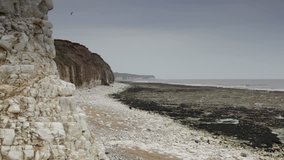 Rocky beach and the North Sea in Bridlington, UK. Video recorded with Canon 5D Mark II.
