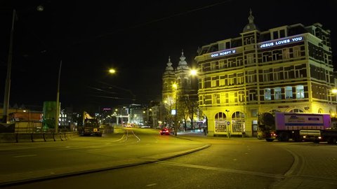 Amsterdam Building At Night Time Lapse 10