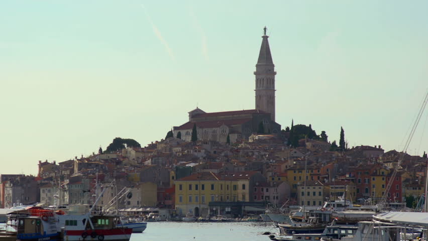 European harbor and town - Rovinj, Croatia