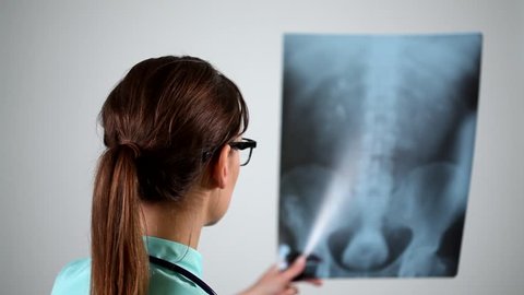 Doctor analyzing patient X-ray video
