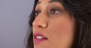 Closeup of Mexican woman talking
