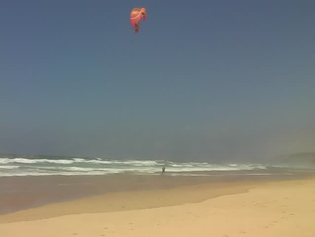 Kite surfing at the beach in Portugal