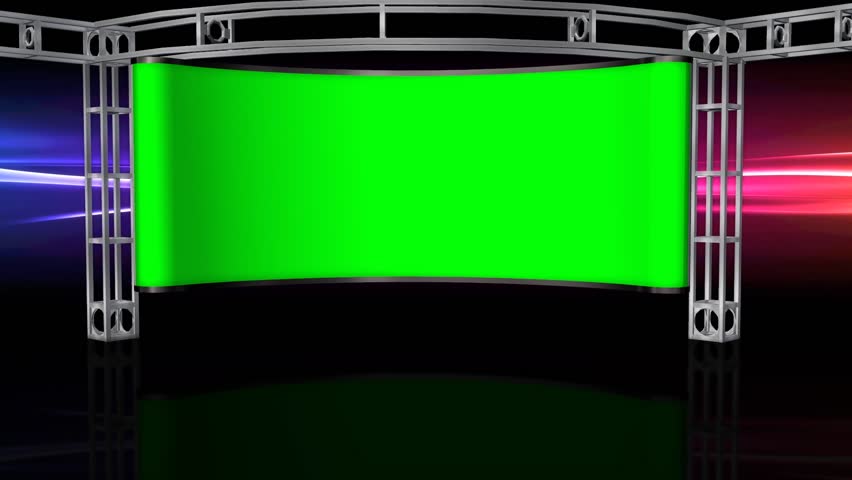 virtual studio background green screen wall Stock Footage Video (100% ...