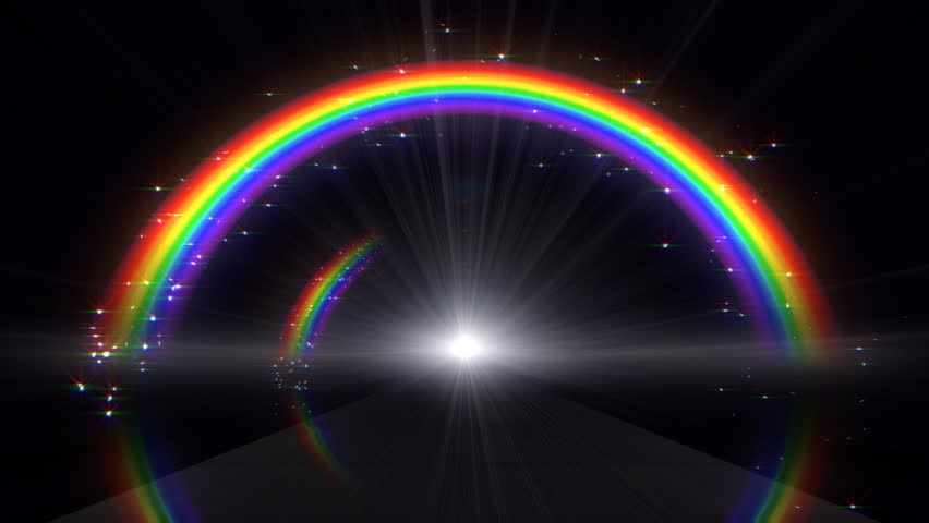 Rainbow in Black Background. Stock Footage Video (100% Royalty-free