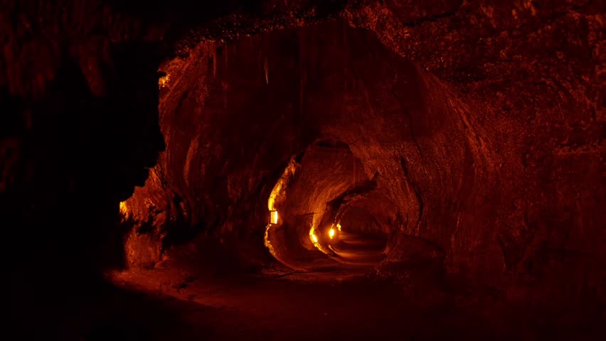 Volcanoes National Park, Hawaii - May, 2014 - Medium shot of the Thurston Lava Tube.