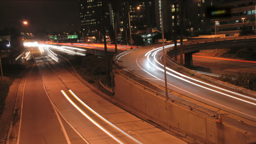 This is a downtown Los Angeles freeway timelapse shot.  Cool blur of lights.