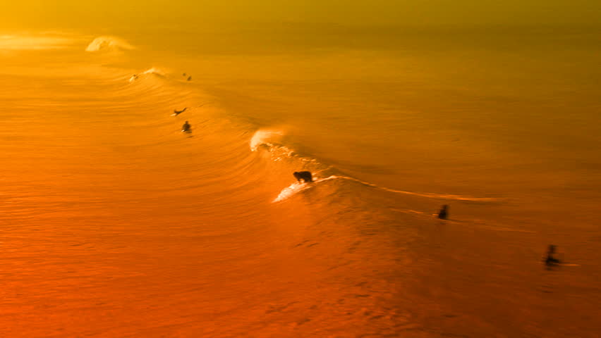 warm grad sunset surfer MB Pier