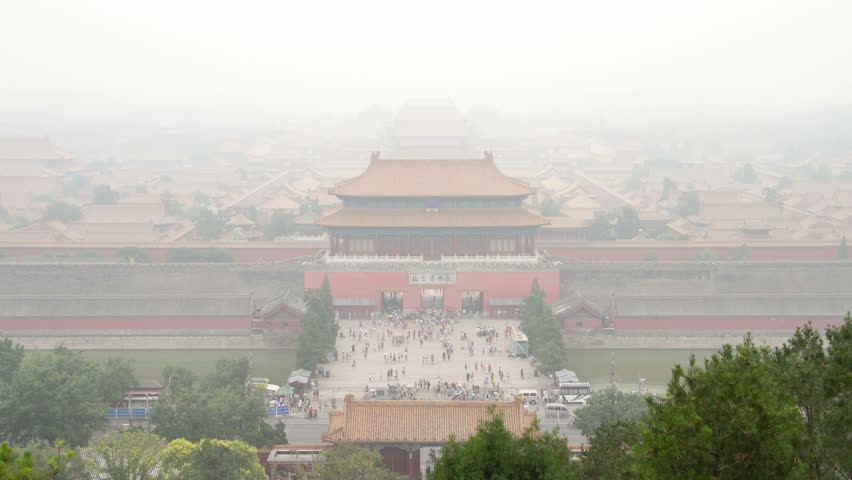 Beijing, China – July 7th, 2014: Timelapse view of the Shenwumen gate, the back door of Forbidden city at daytime. 4K