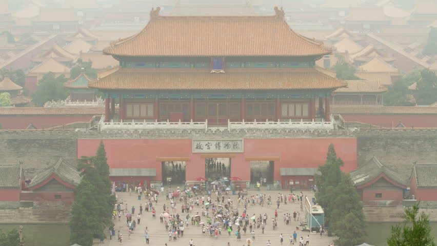 Beijing, China – July 7th, 2014: Timelapse view of the Shenwumen gate, the back door of Forbidden city at daytime. 4K