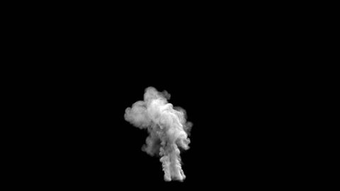 blowing steam or smoke isolated on black background with alpha (1080p high definition, hd, 1920x1080)
