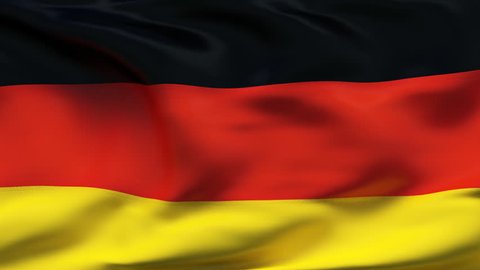 Creased german satin flag with visible wrinkle and seams