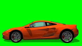 sports racing car drive animation clip green screen 