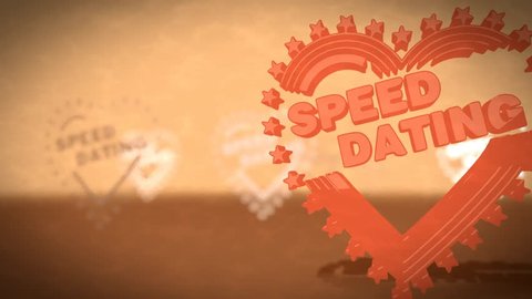 retro footage of speed dating sign in a stylish vintage 3d scene in old style for design full hd movies