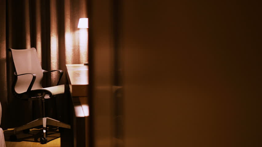 Relax Working Corner.  4K Track shot of the working corner in a luxury hotel room. 