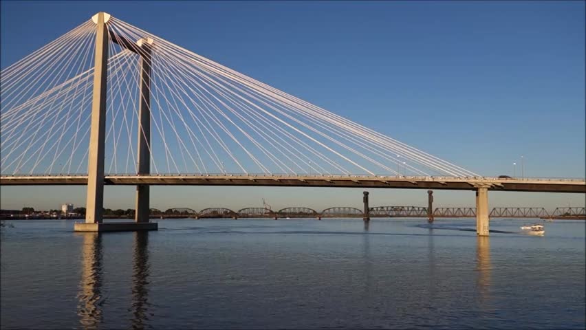 Cable bridge over Columbia river in Washington state