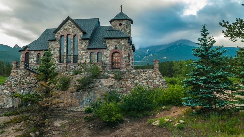 The Chapel on the Rock located on the grounds of the Saint Malo Retreat, Conference, & Spiritual Center  time lapse. Colorado