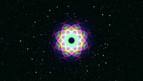 Colorful Kaleidoscopic Video Background Loop ,Abstract background kaleidoskop  with circle pattern in space