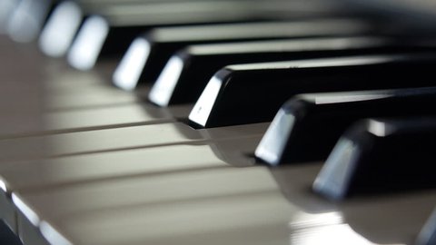 Piano keyboard macro video shooting