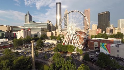 Downtown Atlanta Georgia aerial video