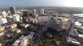 Downtown Atlanta Georgia aerial video footage