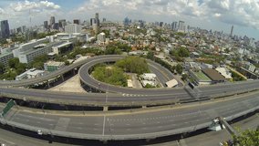 Transportation in Bangkok By elevated expressways. Time-lapse video, High Definition Video Format.