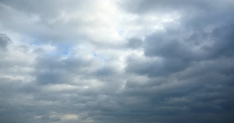 4k Panoramic of dark altocumulus clouds smoke slowly flying in cloudy sky. gh2_08303_4k