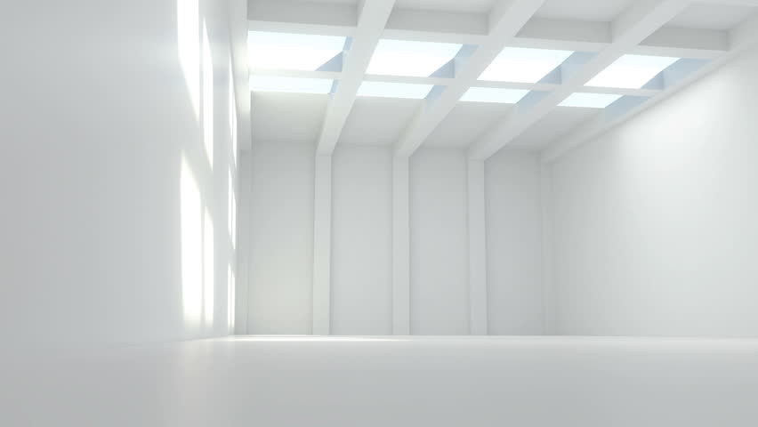 White Reflective Room with Daylight Stock Footage Video (100% Royalty