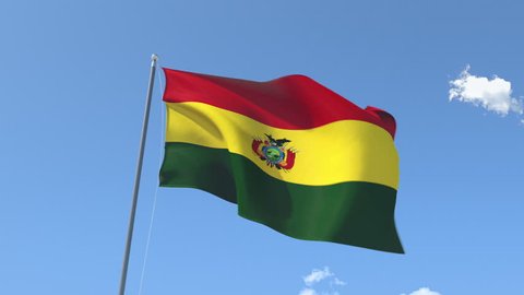 Flag of Bolivia Waving on the Wind. Seamless Loop, You can Find the Alpha matte in my other videos.