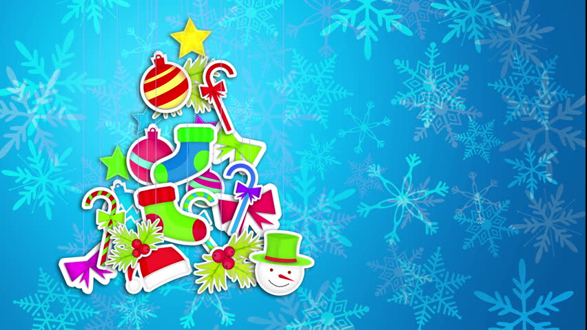 Tree Christmas Made By Ornament Art Paper Blue Background - 4K Resolution Ultra HD (UHD) | Shutterstock HD Video #6930550