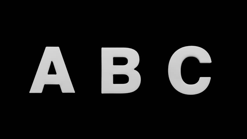 Milk, liquid animation. Letters A B C. Alpha channel. 