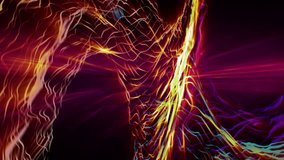 Abstract techno background loop. Electric energy lines swirl in a helix shape. This animation has a futuristic science or technology feel. In 4K ultra HD and smaller sizes.