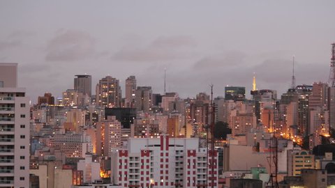 View City Sunset Sao Paulo Brazil Stock Footage Video (100% Royalty ...