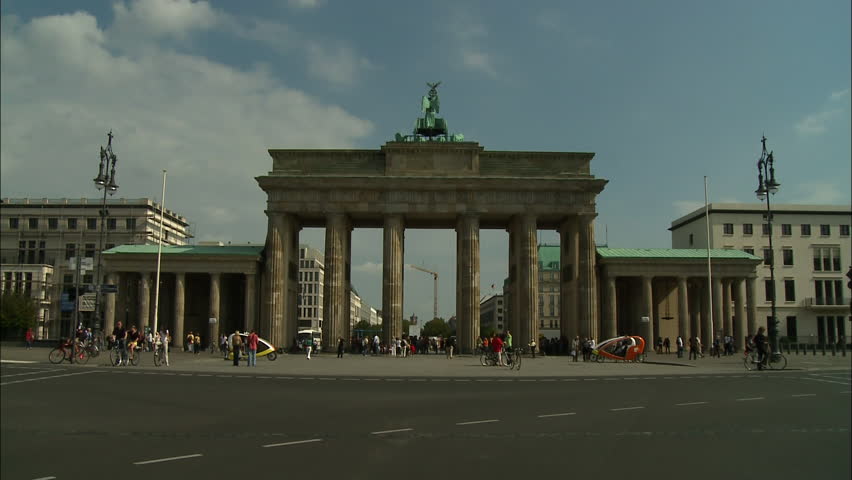 Wide shot of the Brandenburg Gate in Berlin