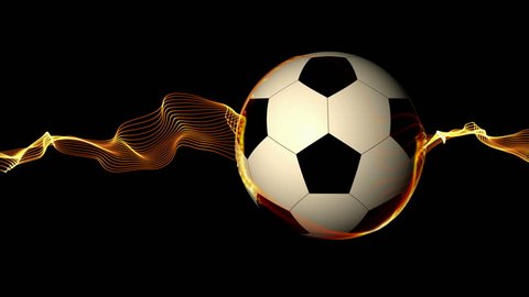 Animated soccer ball with alpha channel. HD-loop.
