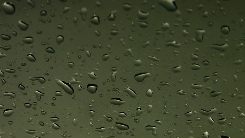 Raindrops on glass, great streams of water with high quality audio.