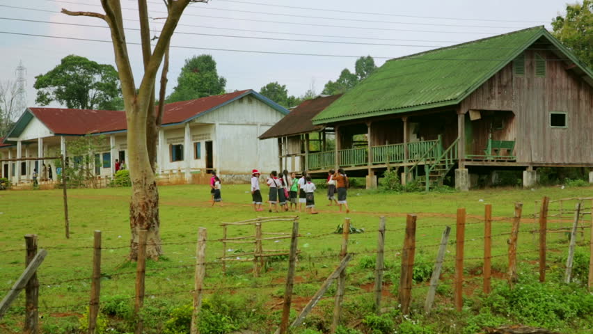 Students at School garden, laos