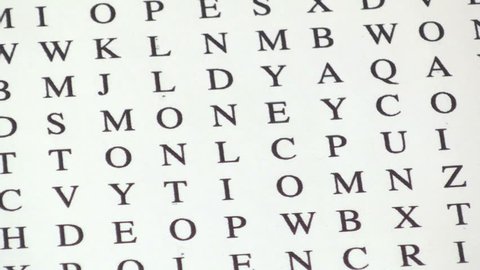 MONEY word search puzzle