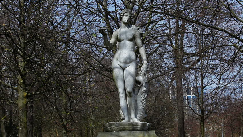 Statue in the Parc de Bruxelles, Belgium on 14 april 2013.