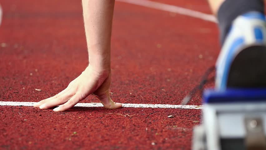 Sprint start in track and field in slow motion | Shutterstock HD Video #6946312