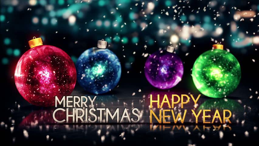 Merry Christmas Happy New Year Stock Footage Video (100% Royalty-free